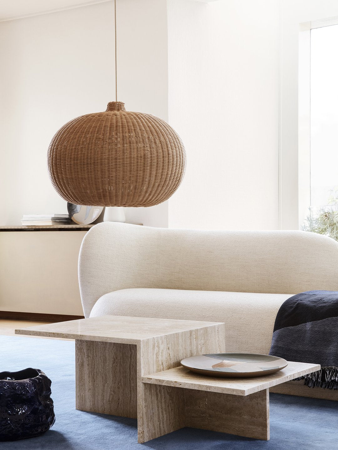 Distinct Coffee Table, Travertine