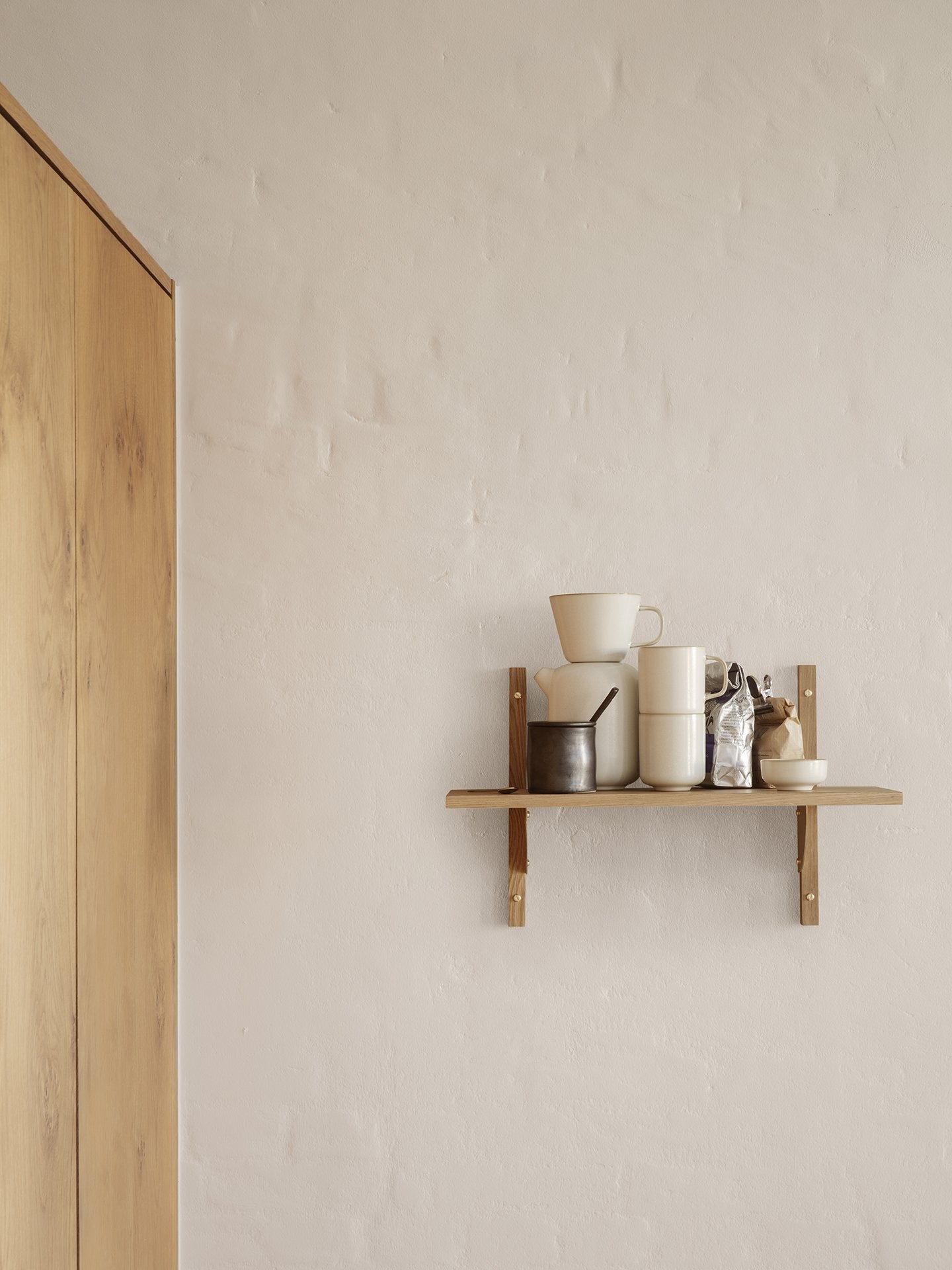 Sector Shelf S/N - Oak - Brass