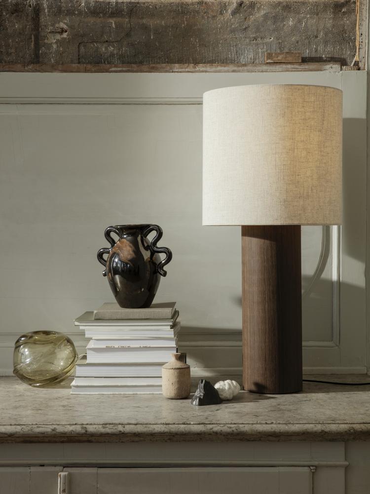Verso Table Vase, Black w brown splash