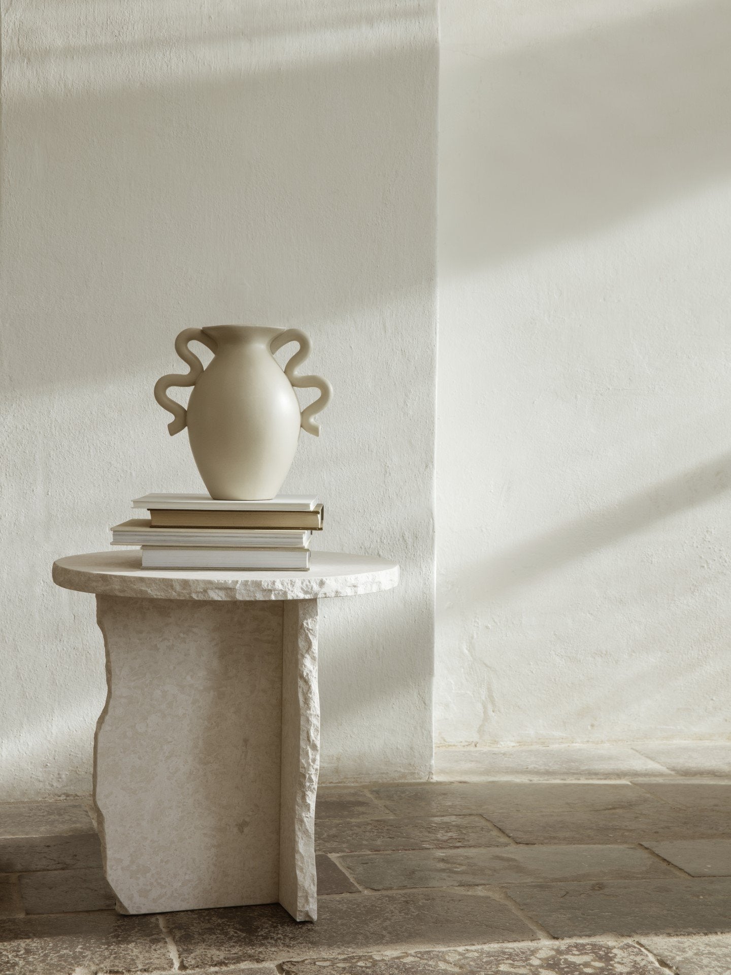 Mineral Sculptural Table, Bianco Curia
