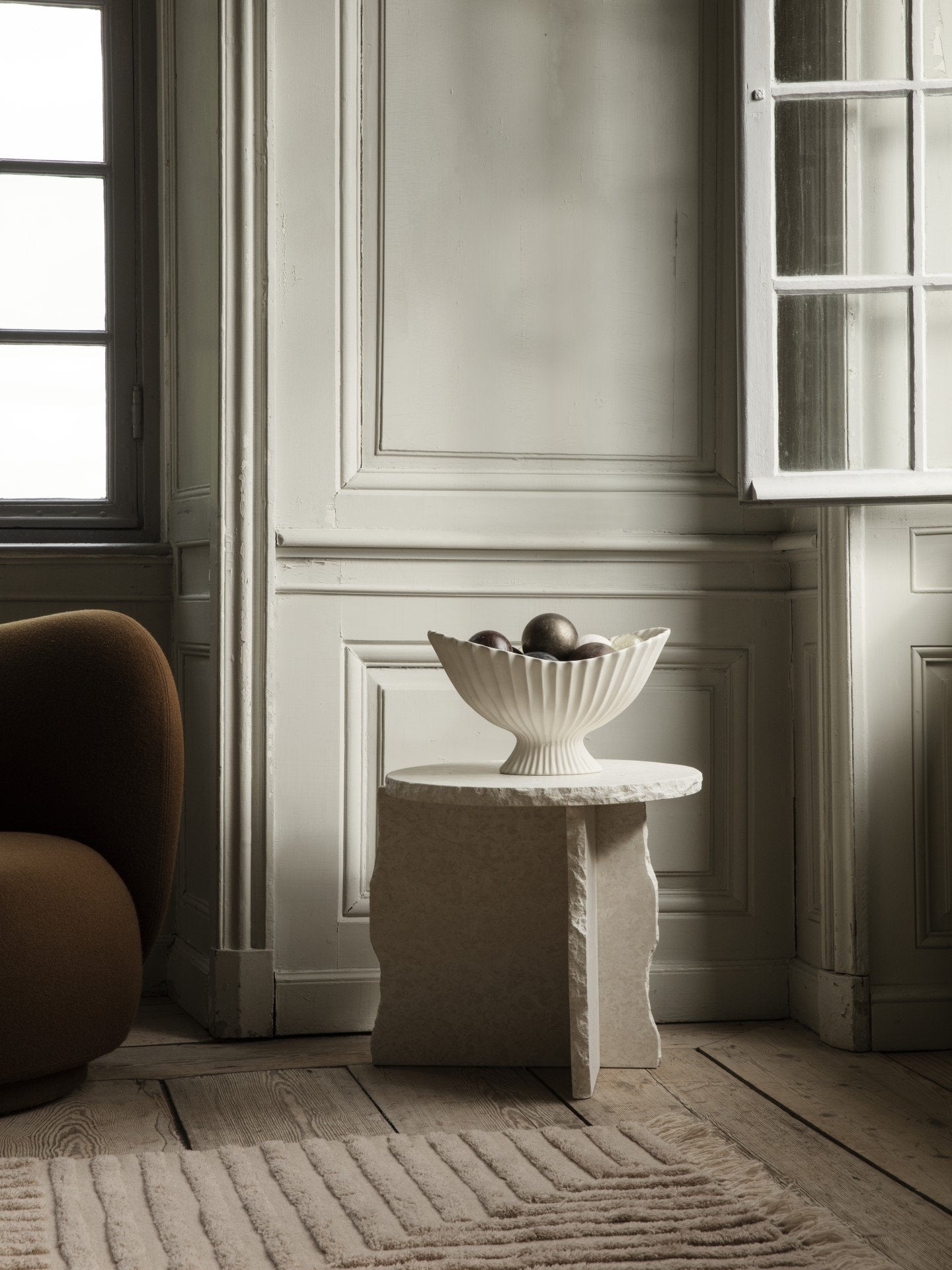 Mineral Sculptural Table, Bianco Curia
