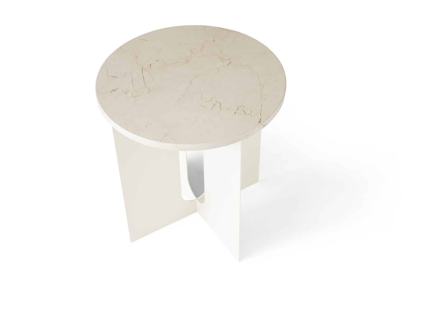 Androgyne Side Table Steel Base, Ivory
