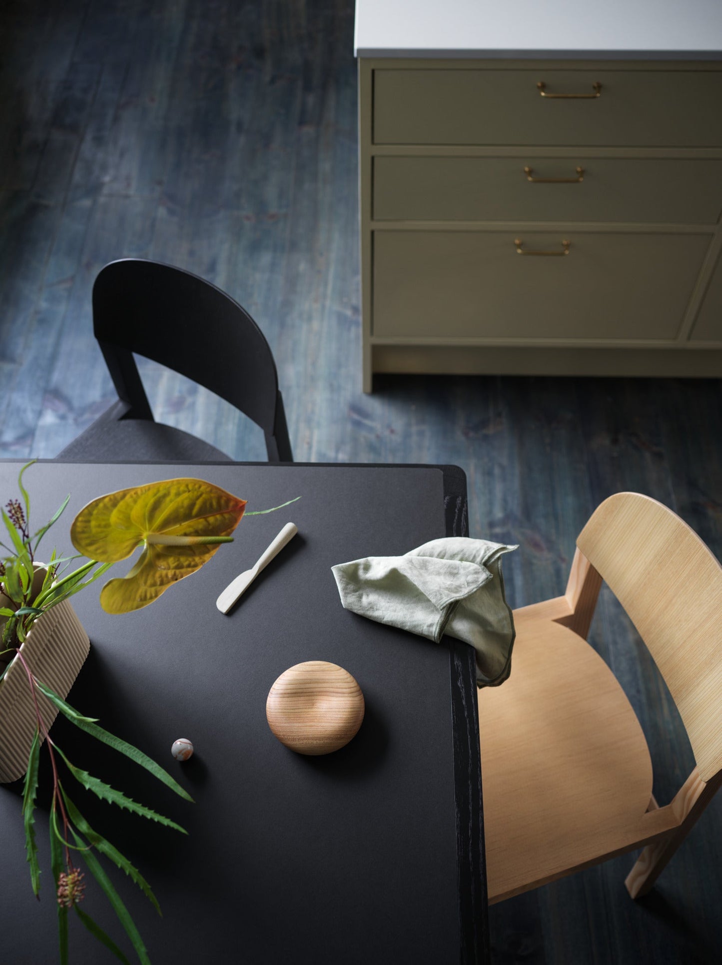 Workshop Table, Black Linoleum/Black
