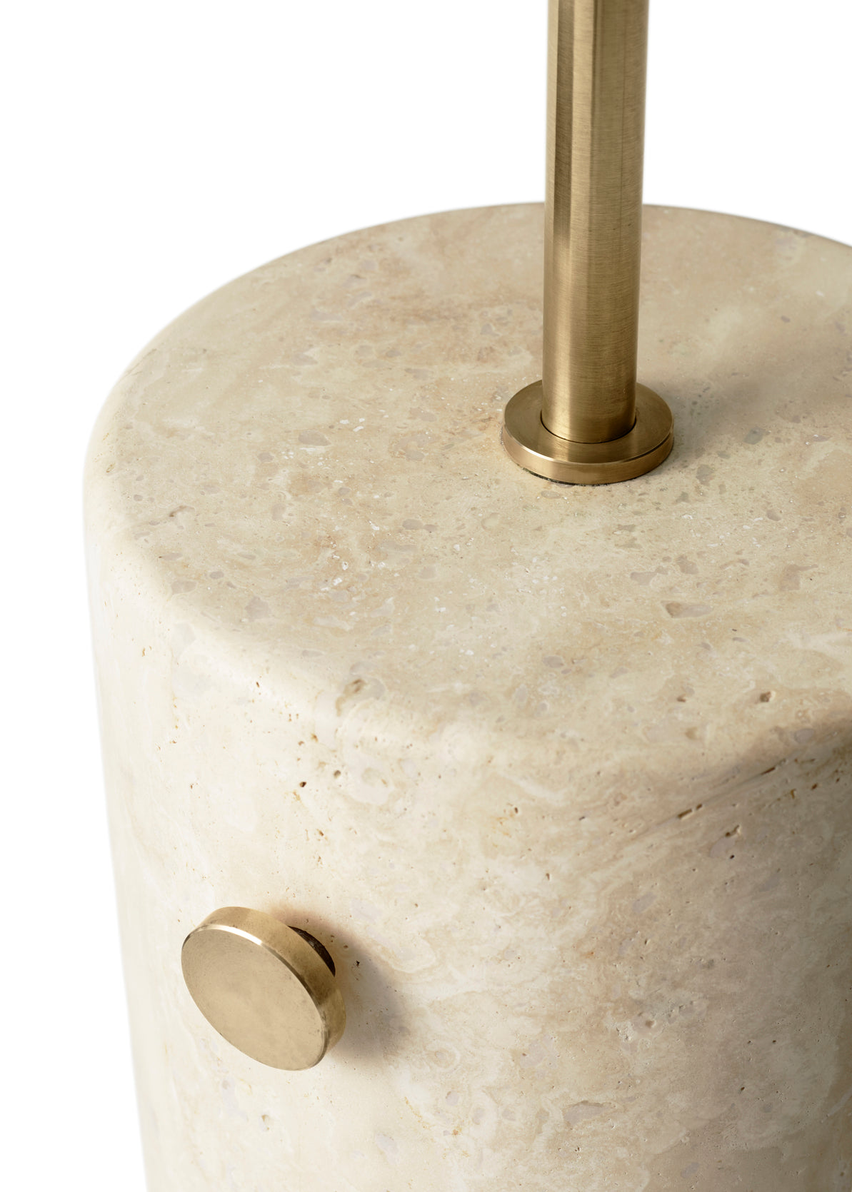 JWDA Floor Lamp, Travertine/Brushed Brass