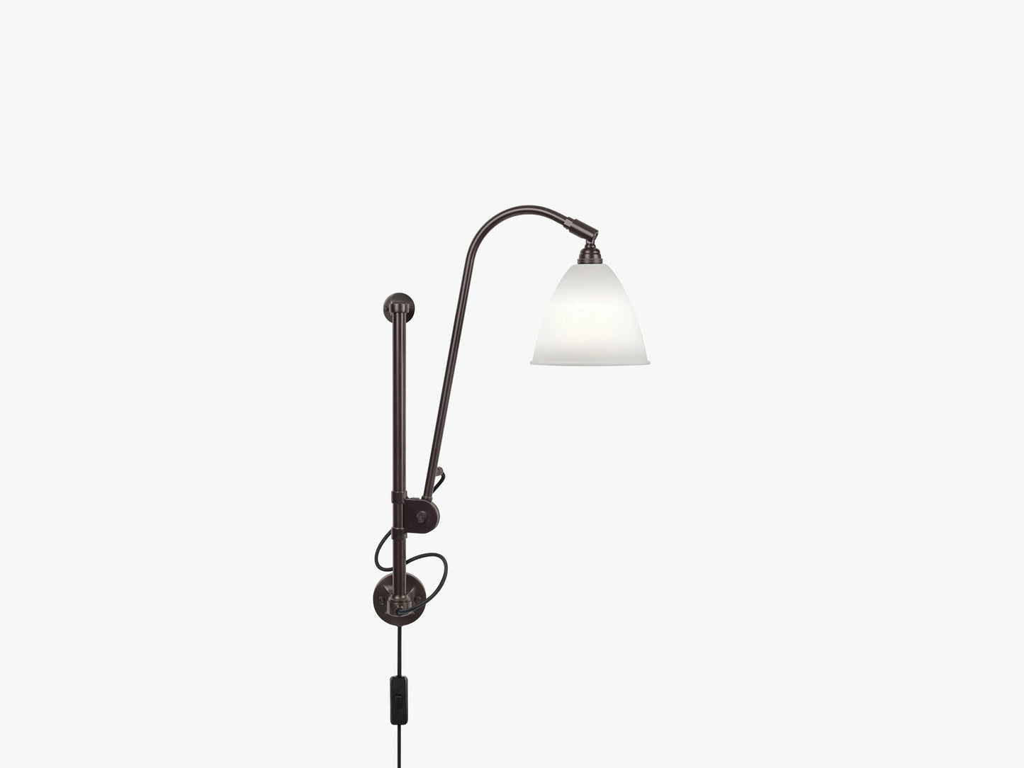 BL5 Wall Lamp - Ø16 Black Brass, Bone China