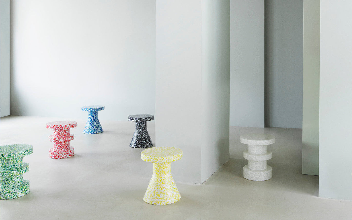 Bit Stool Stack, White/White