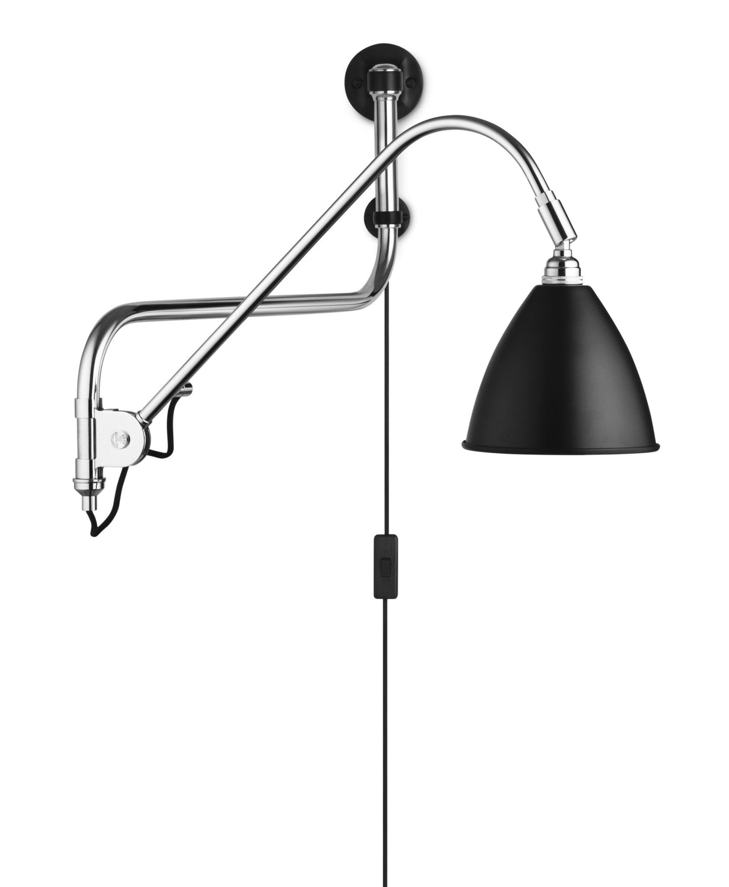 Bestlite BL10 Wall Lamp - Ø16 - Crome Base, Black