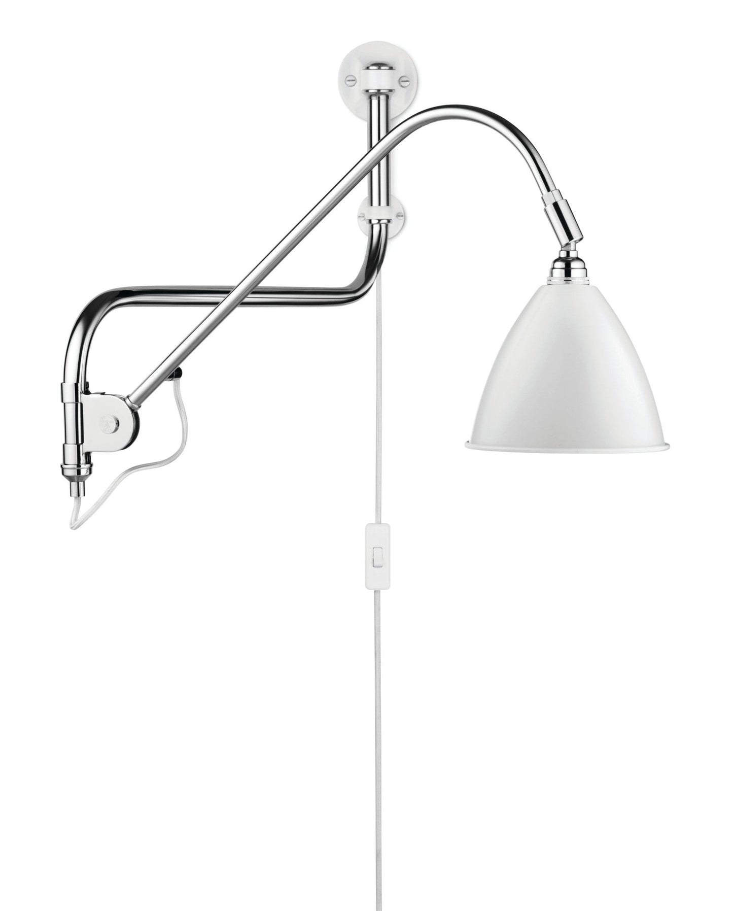 Bestlite BL10 Wall Lamp - Ø16 - Crome Base, Matt White