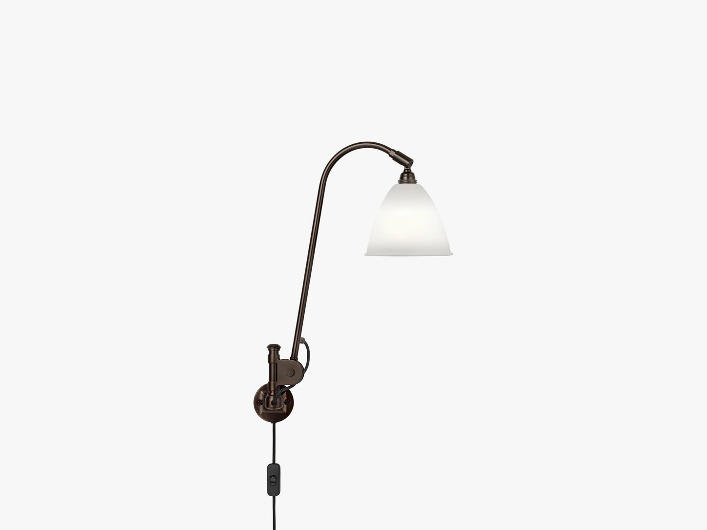 BL6 Wall Lamp - Ø16 Black Brass, Bone China