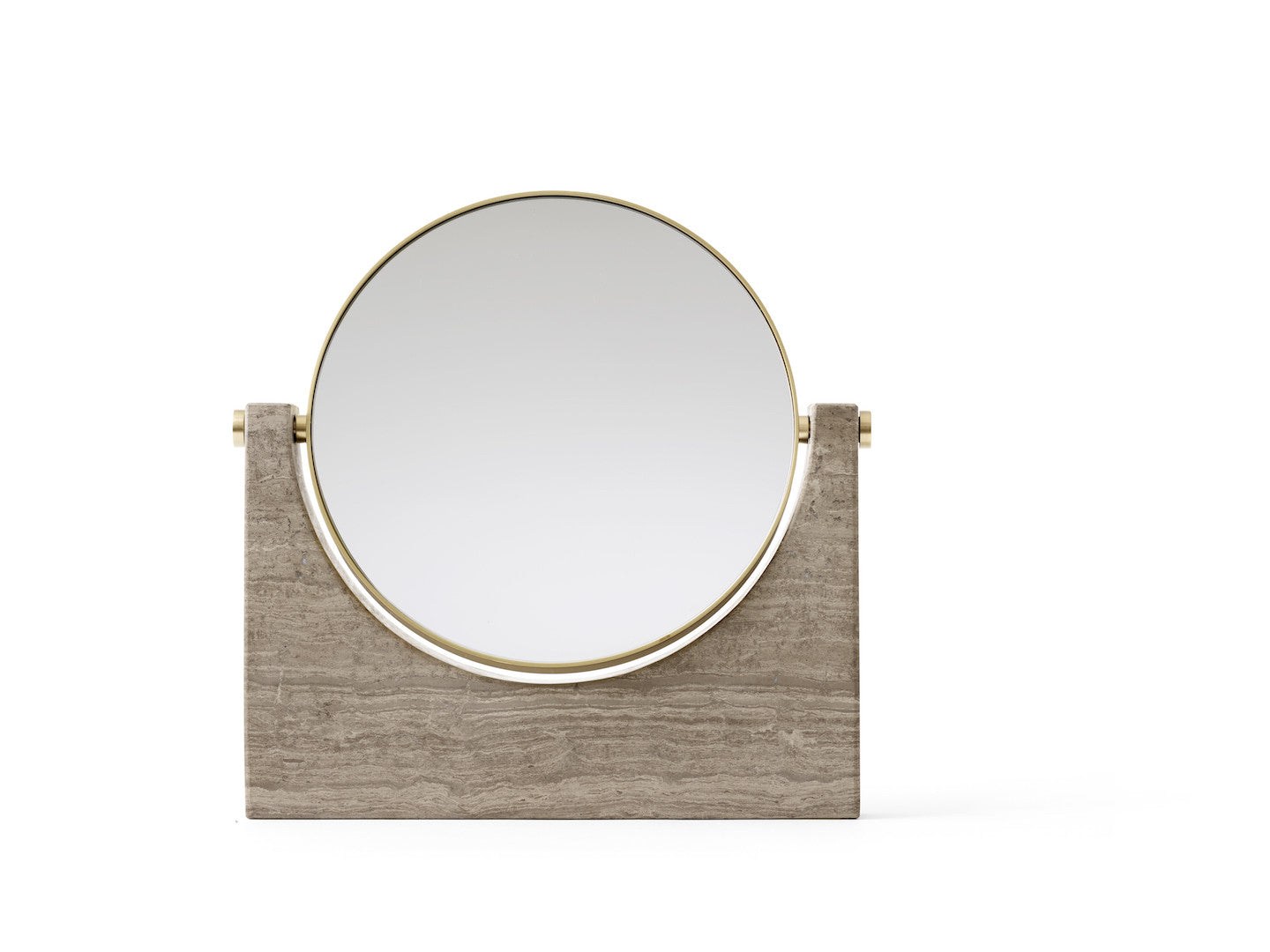 Pepe Marble Mirror, Brass/Honed Brown
