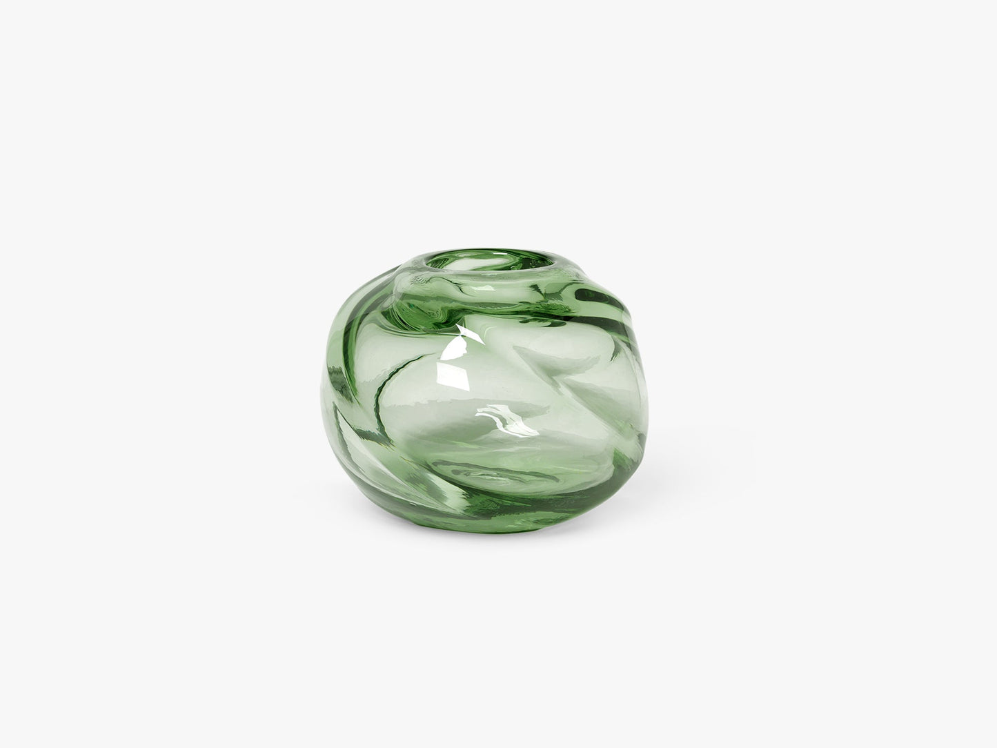 Water Swirl Vase - Round Recycled, Clear