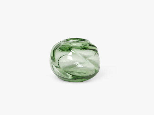 Water Swirl Vase - Round Recycled, Clear