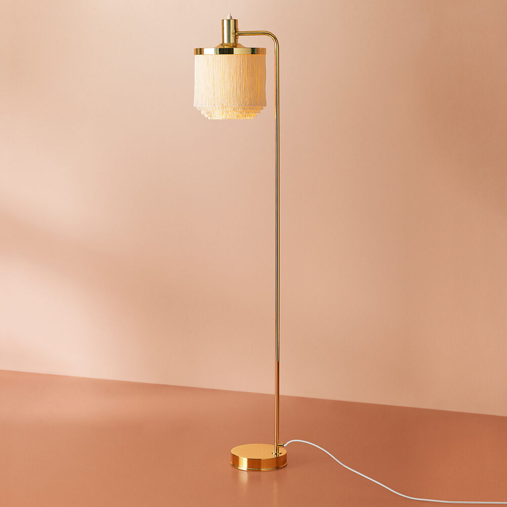 Fringe Floor Lamp, Cream white