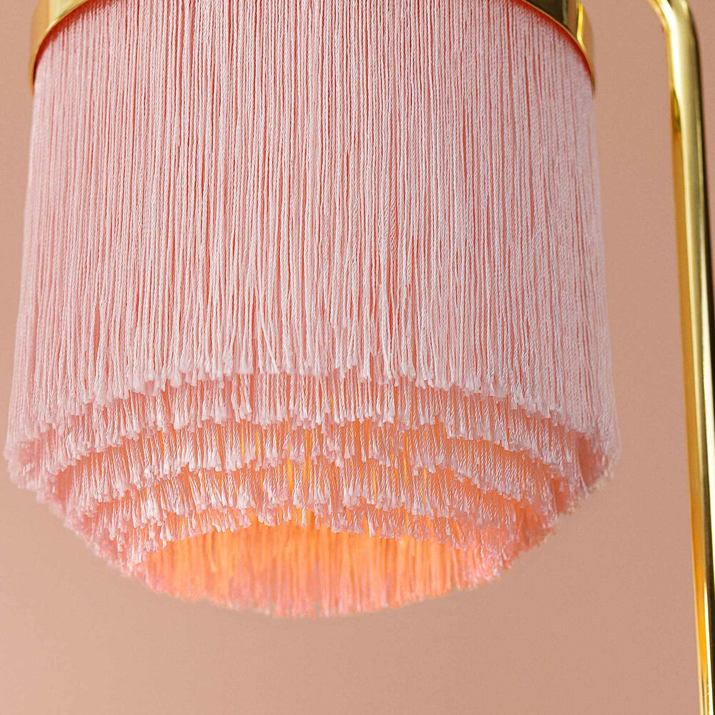 Fringe Table Lamp, Pale pink