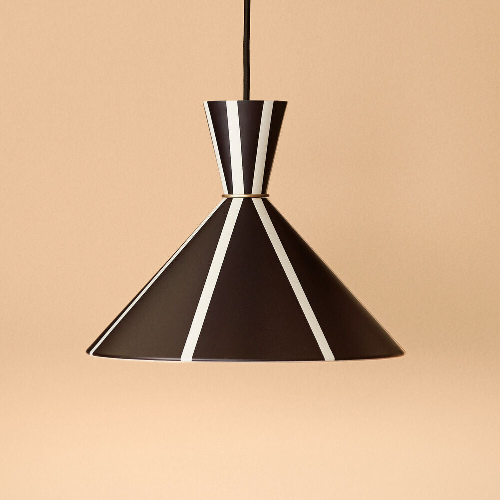 Bloom Stripe Pendant, Black noir/Warm white stripe