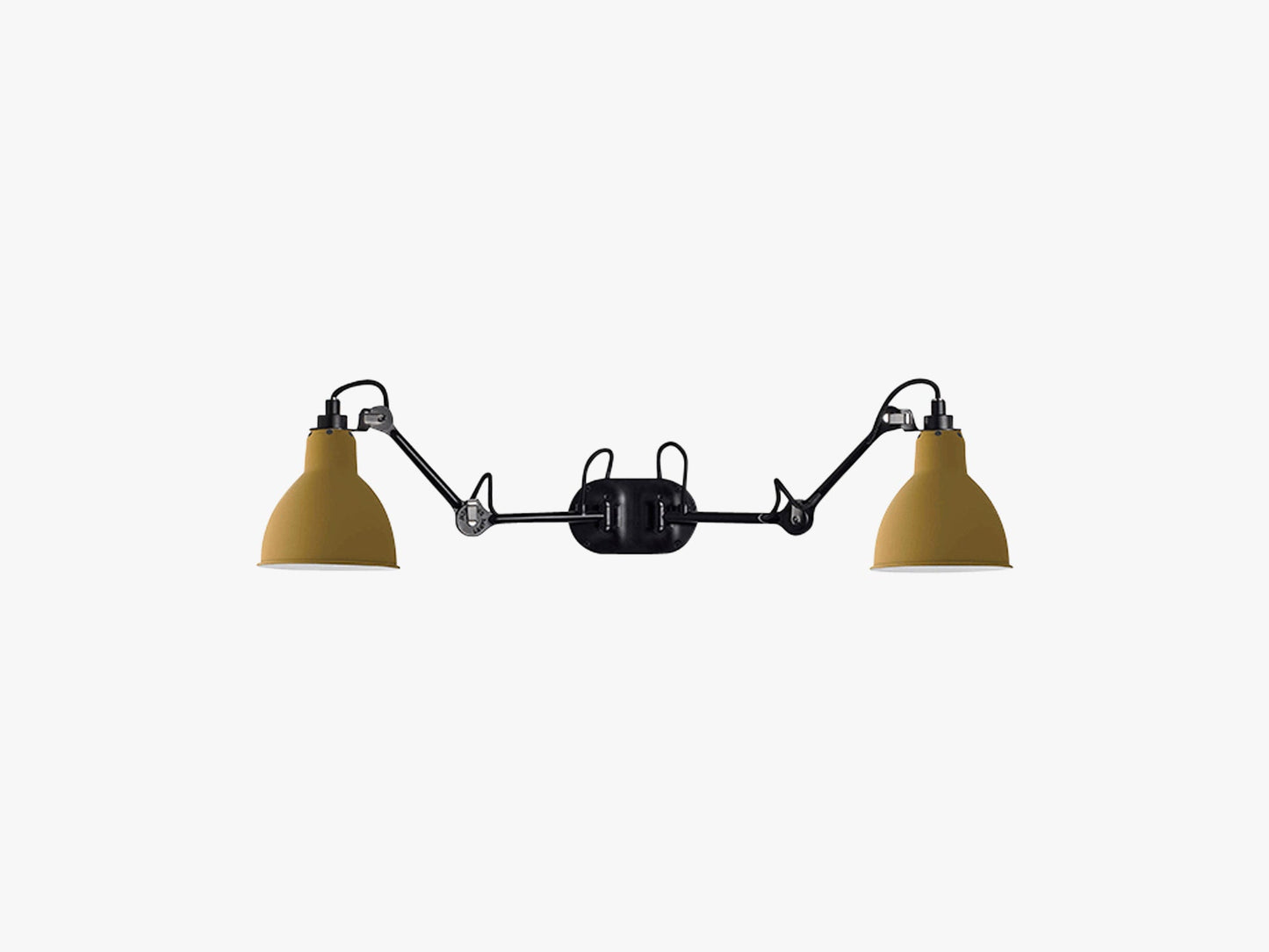 Lampe Gras N204 Double, Mat Sort/Mat Gul