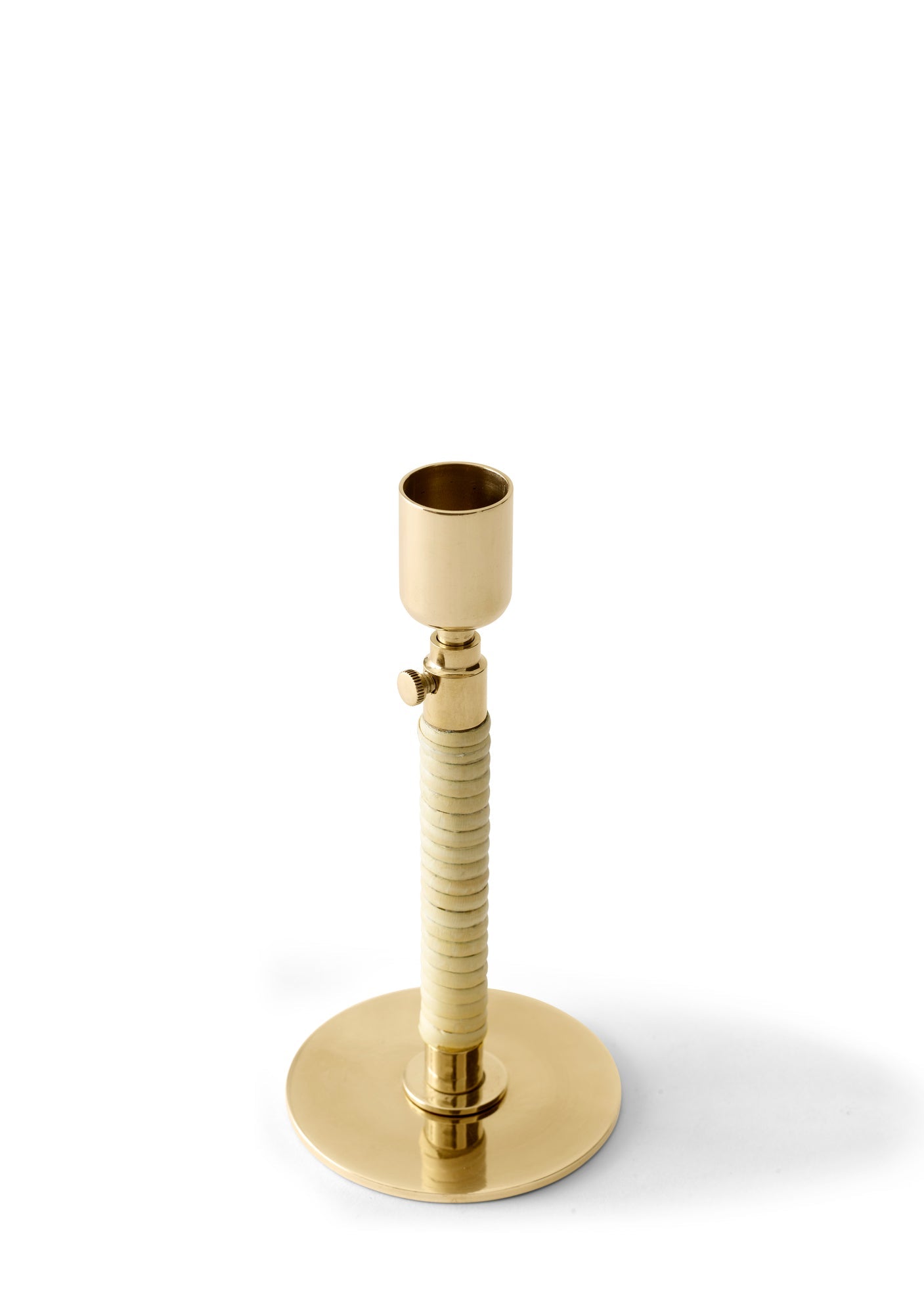 Duca Candleholder, Polished Brass