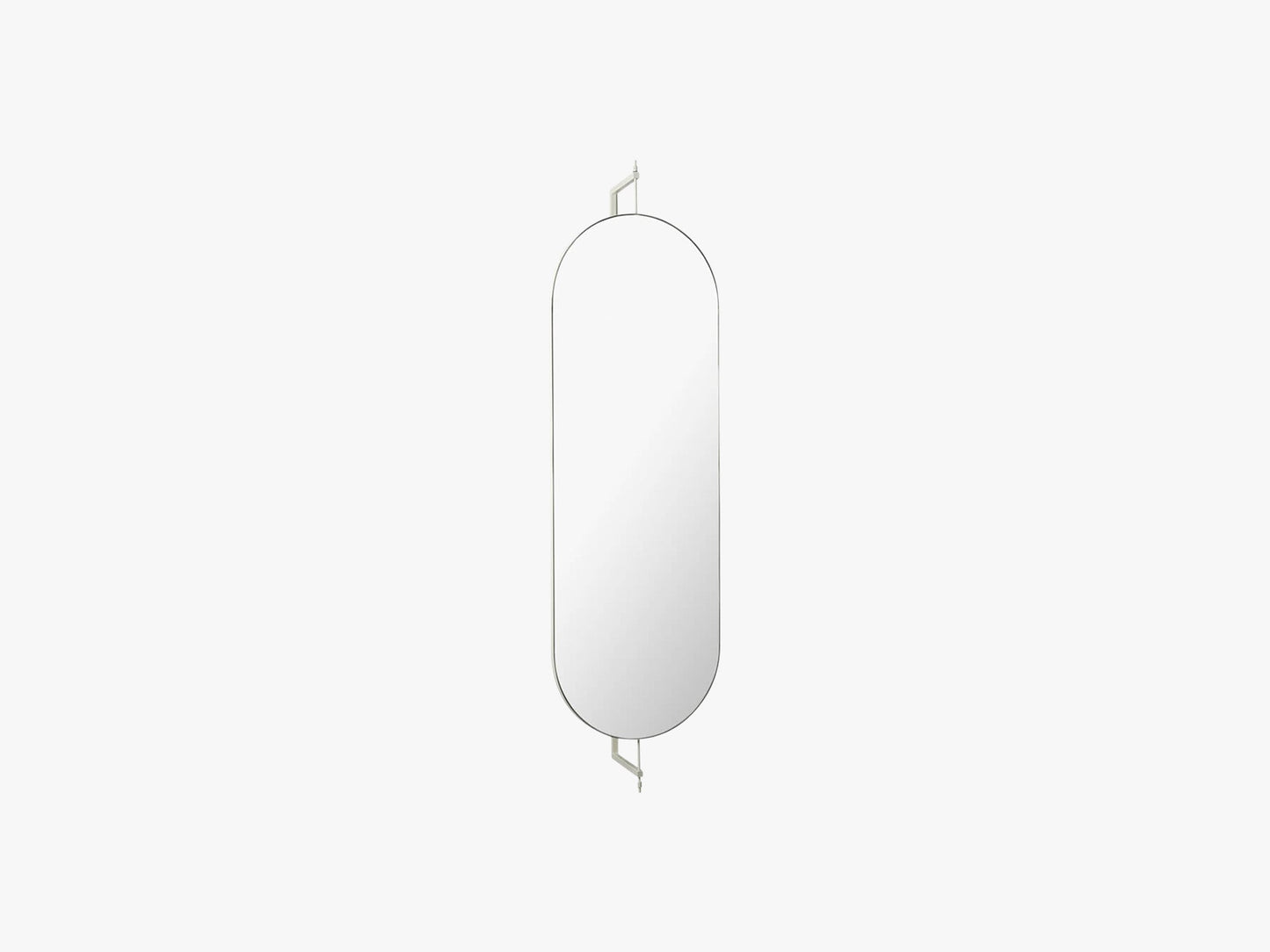 Rotating Mirror - Full Size, Beige Steel