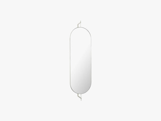 Rotating Mirror - Full Size, Beige Steel