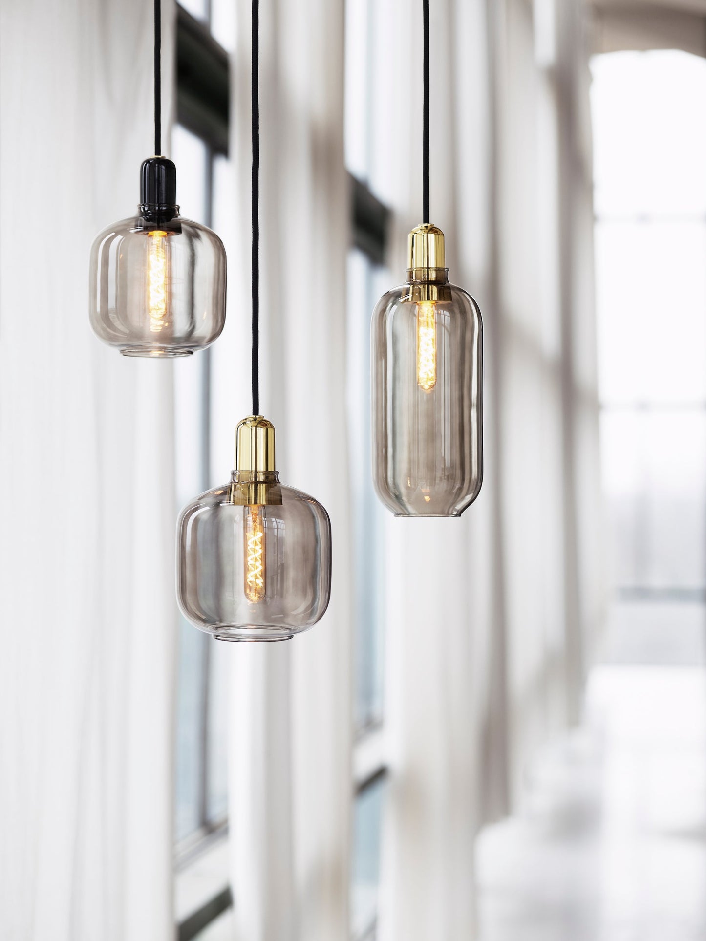 Amp Lamp Large Brass, Smoke/Brass