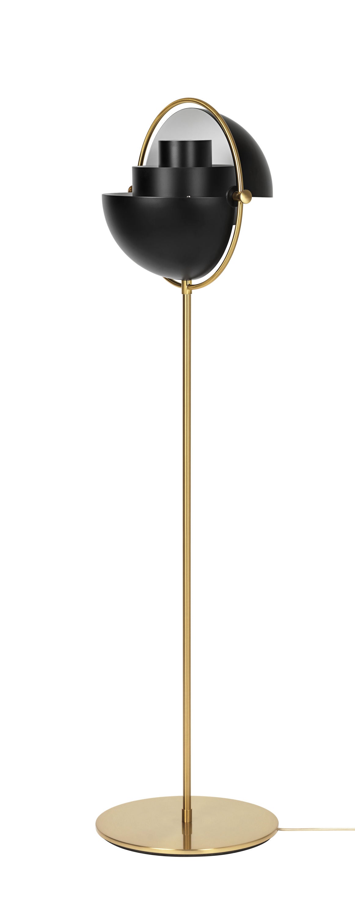 Multi-Lite Floor Lamp - Brass base, Black shade