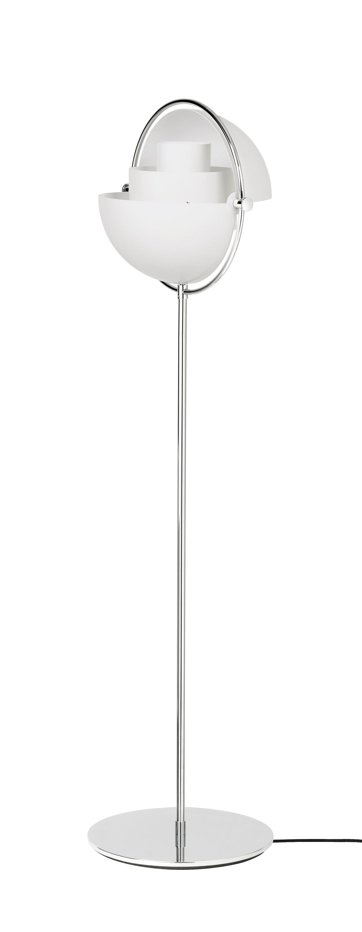Multi-Lite Floor Lamp - Chrome Base, White shade