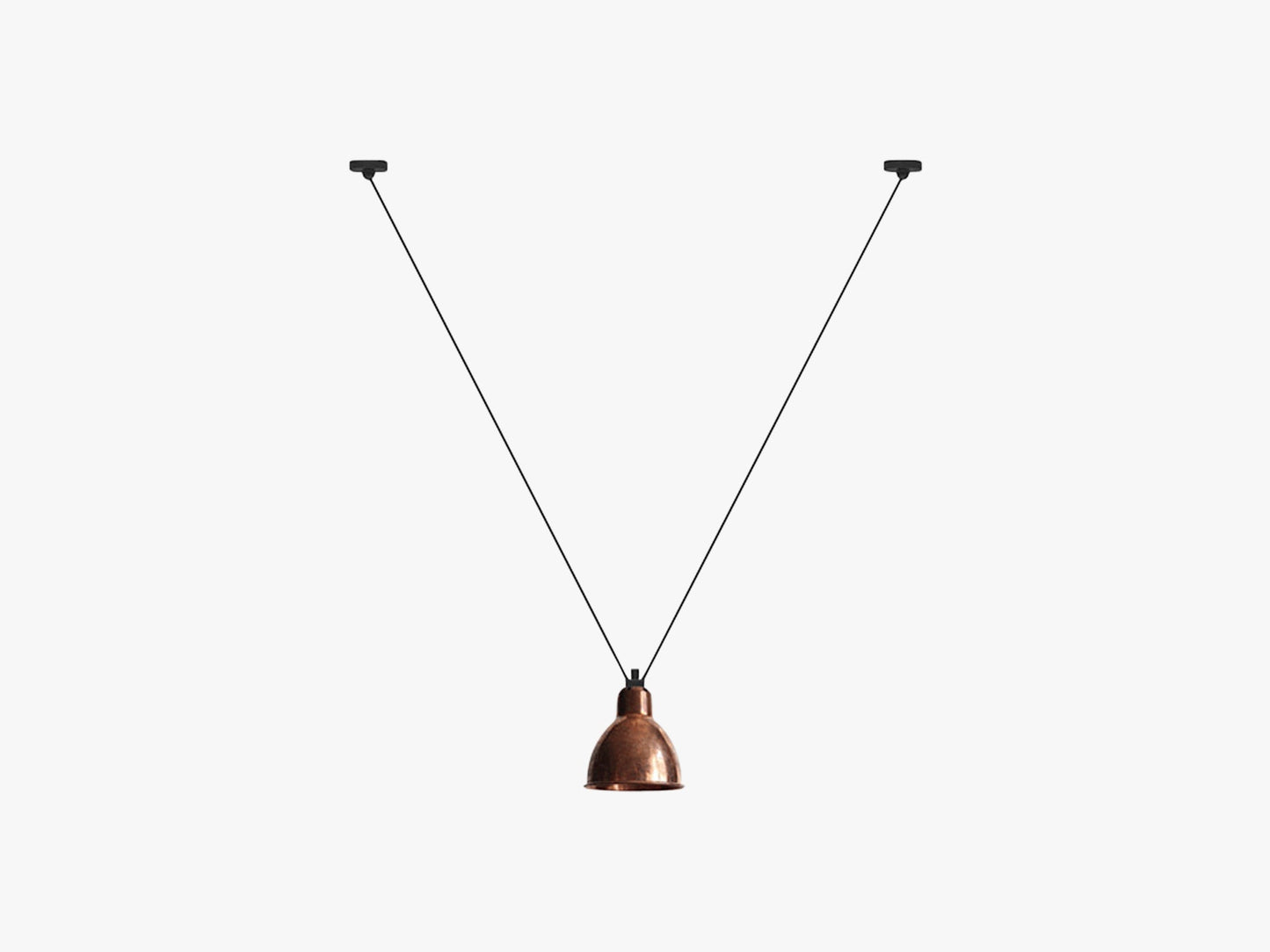 Lampe Gras N323 Pendel Round, Rå Kobber