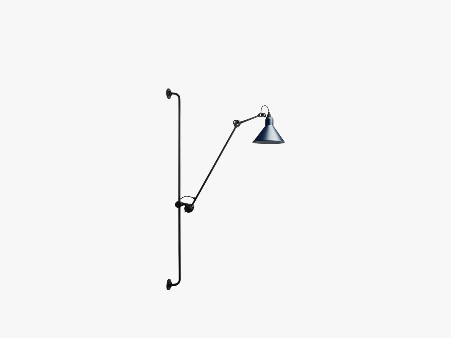 Lampe Gras N214 M Ledning, Mat Sort/Mat Blå