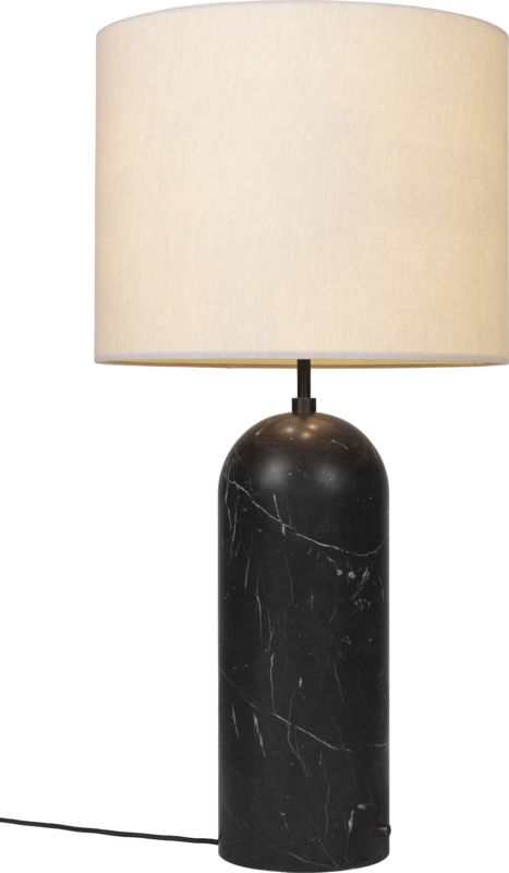 Gravity Floor Lamp - XL Low - Black Marble base, Canvas
