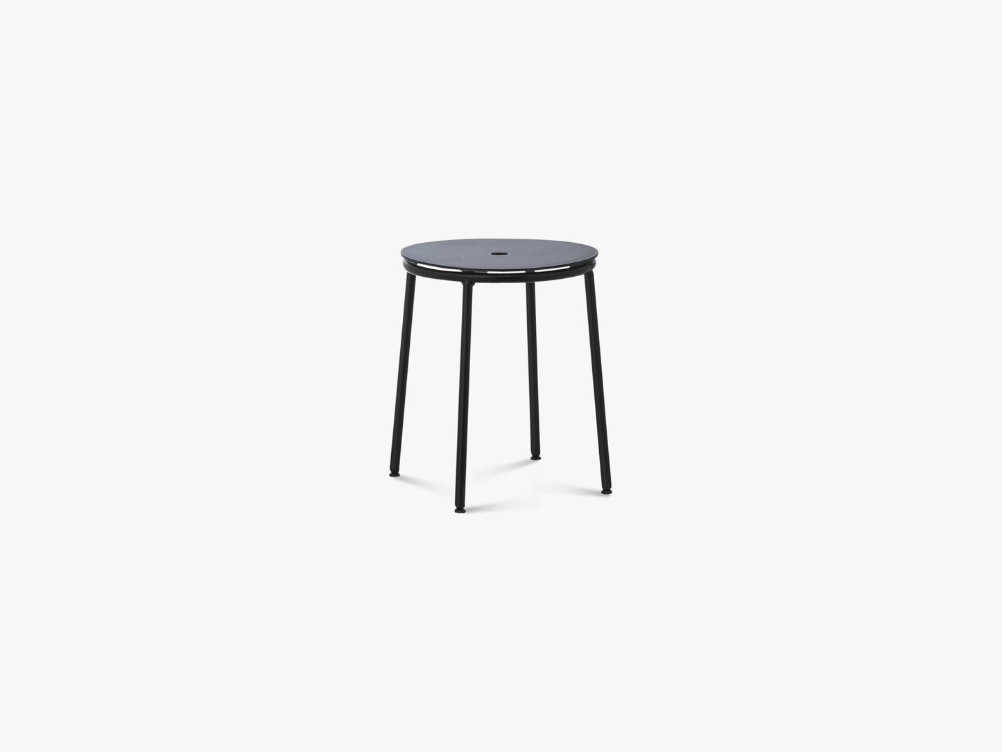 Circa Stool 45 cm Black Steel, Black Aluminium