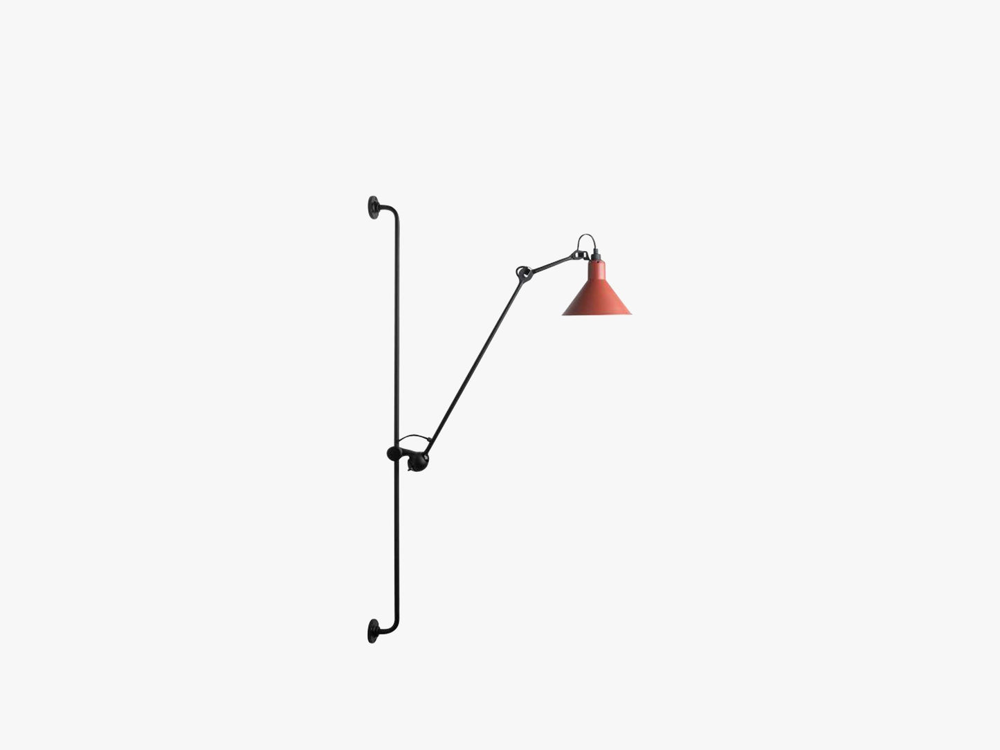 Lampe Gras N214 M Ledning, Mat Sort/Rød