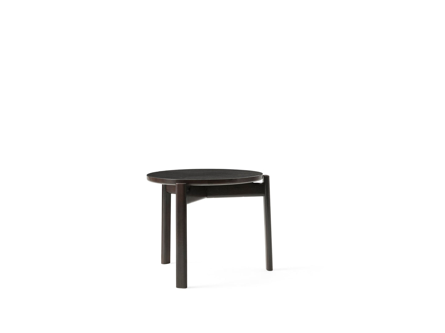 Passage Lounge Table, Ø50, Dark Lacquered Oak