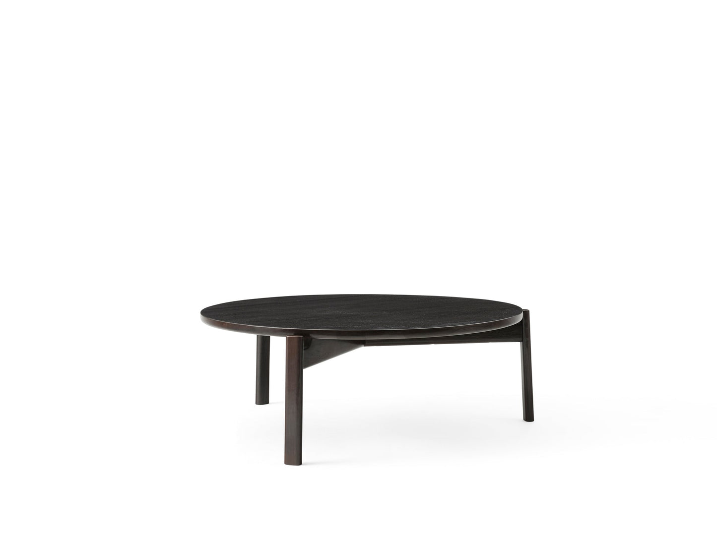 Passage Lounge Table, Ø90, Dark Lacquered Oak