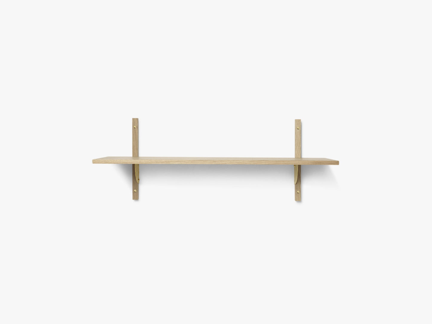 Sector Shelf S/W - Oak - Brass