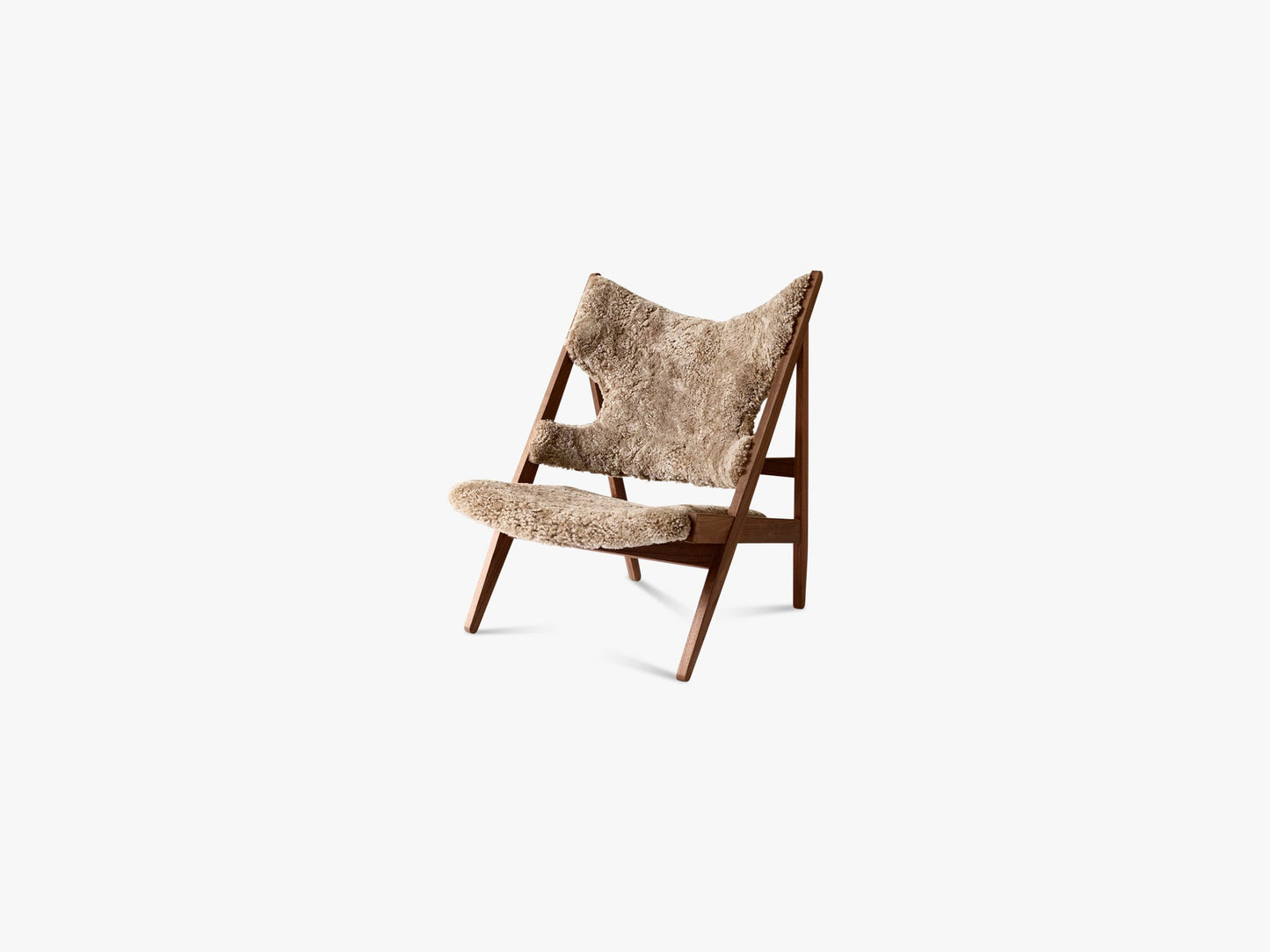 Knitting Lounge Chair, Walnut Base/Sheepskin Sahara