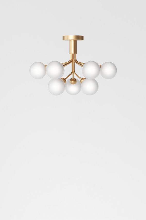 Apiales 9, Brushed brass/opal white
