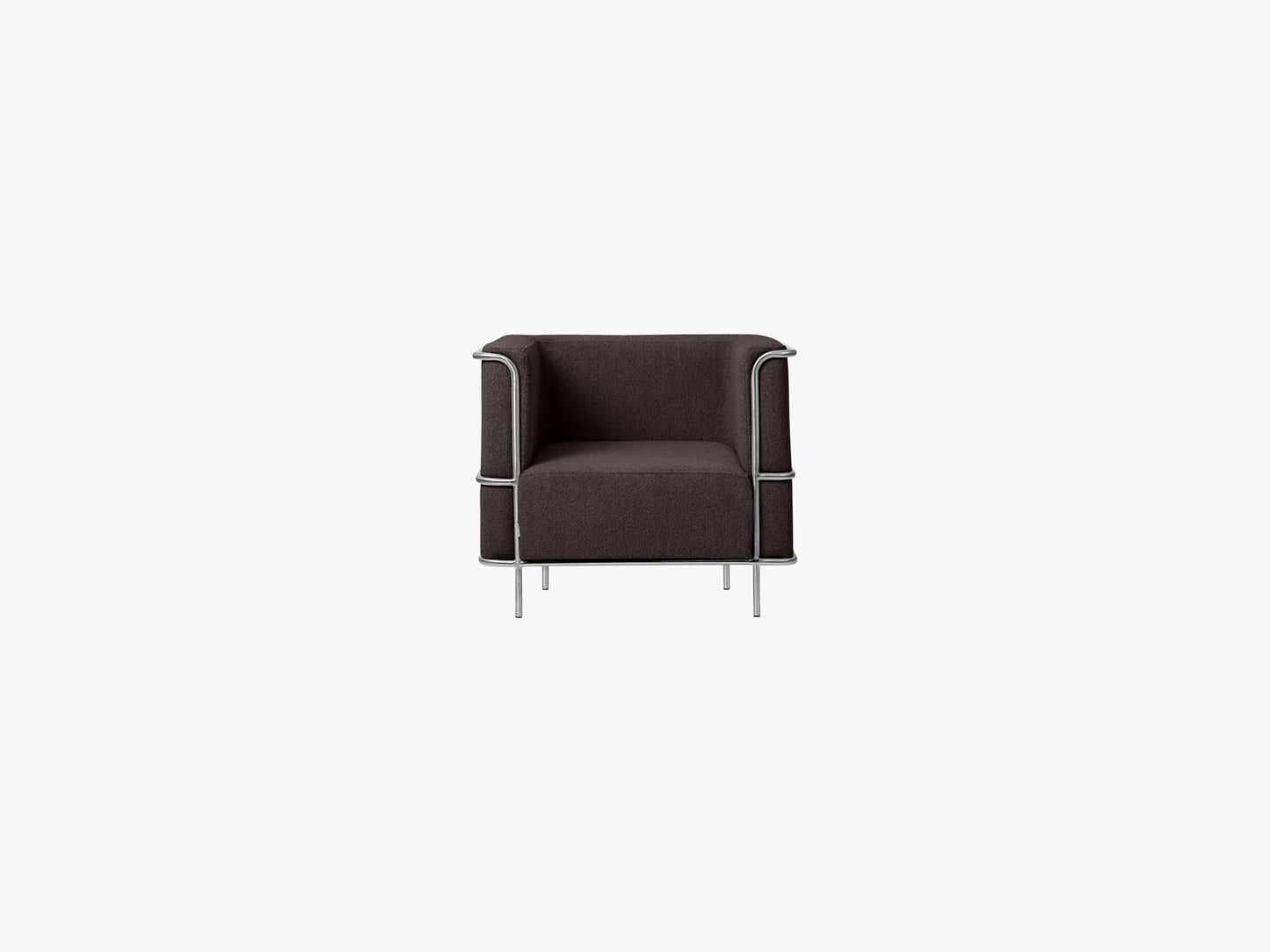 Modernist Lounge Chair, Bouclé/Chocolate brown