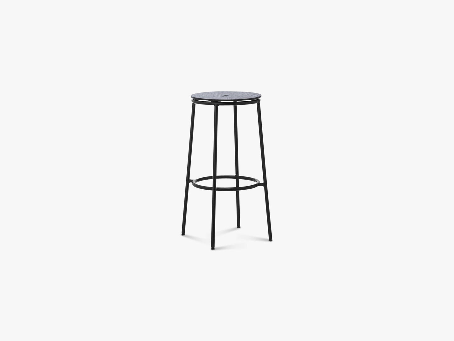 Circa Barstool 75 cm Black Steel, Black Oak