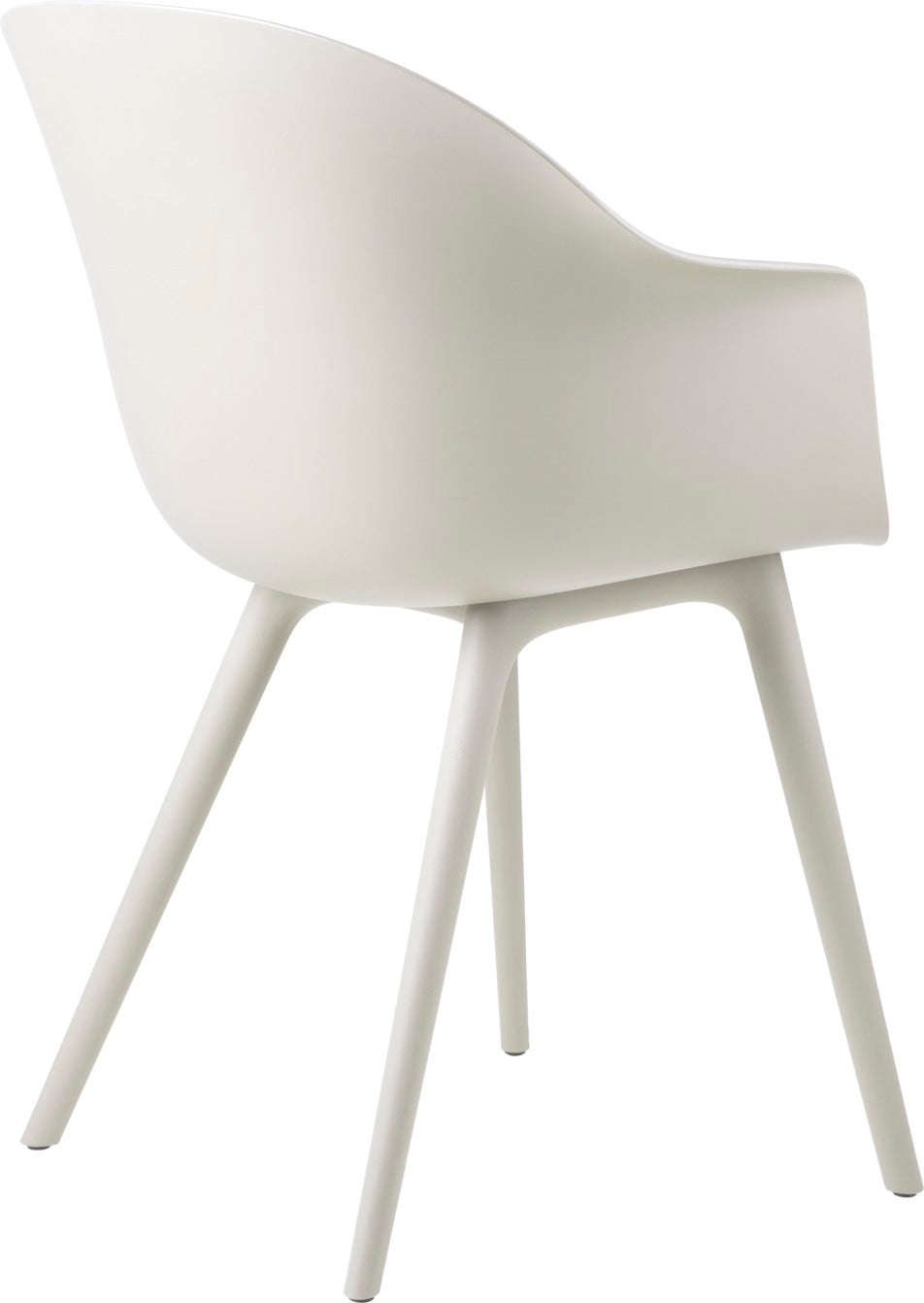Bat Dining Chair Un-Upholstered Plastic base Outdoor, White/White