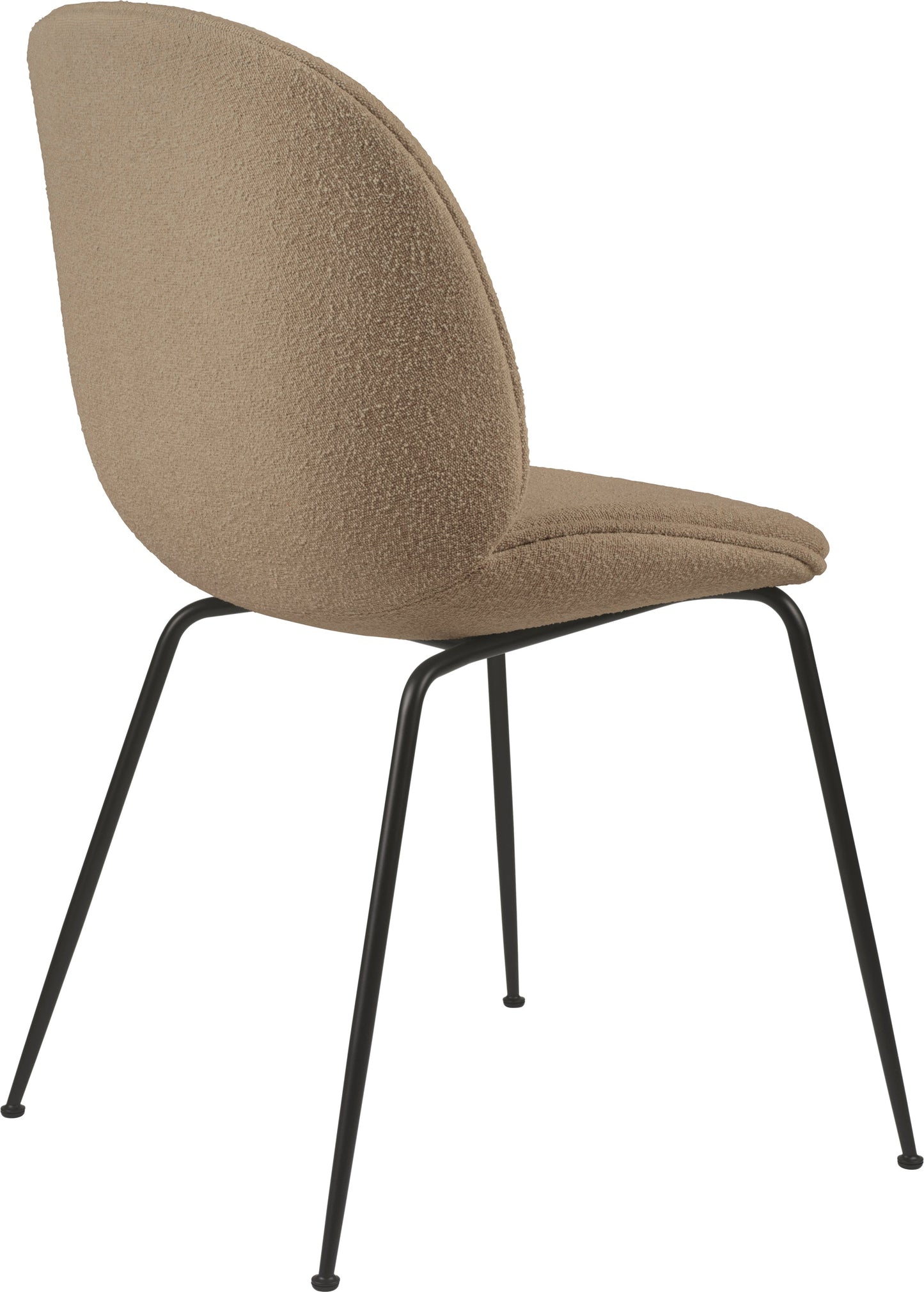 Beetle Dining Chair (Fully), Black Matt, Grp 02, Light Bouclé, GUBI (003)