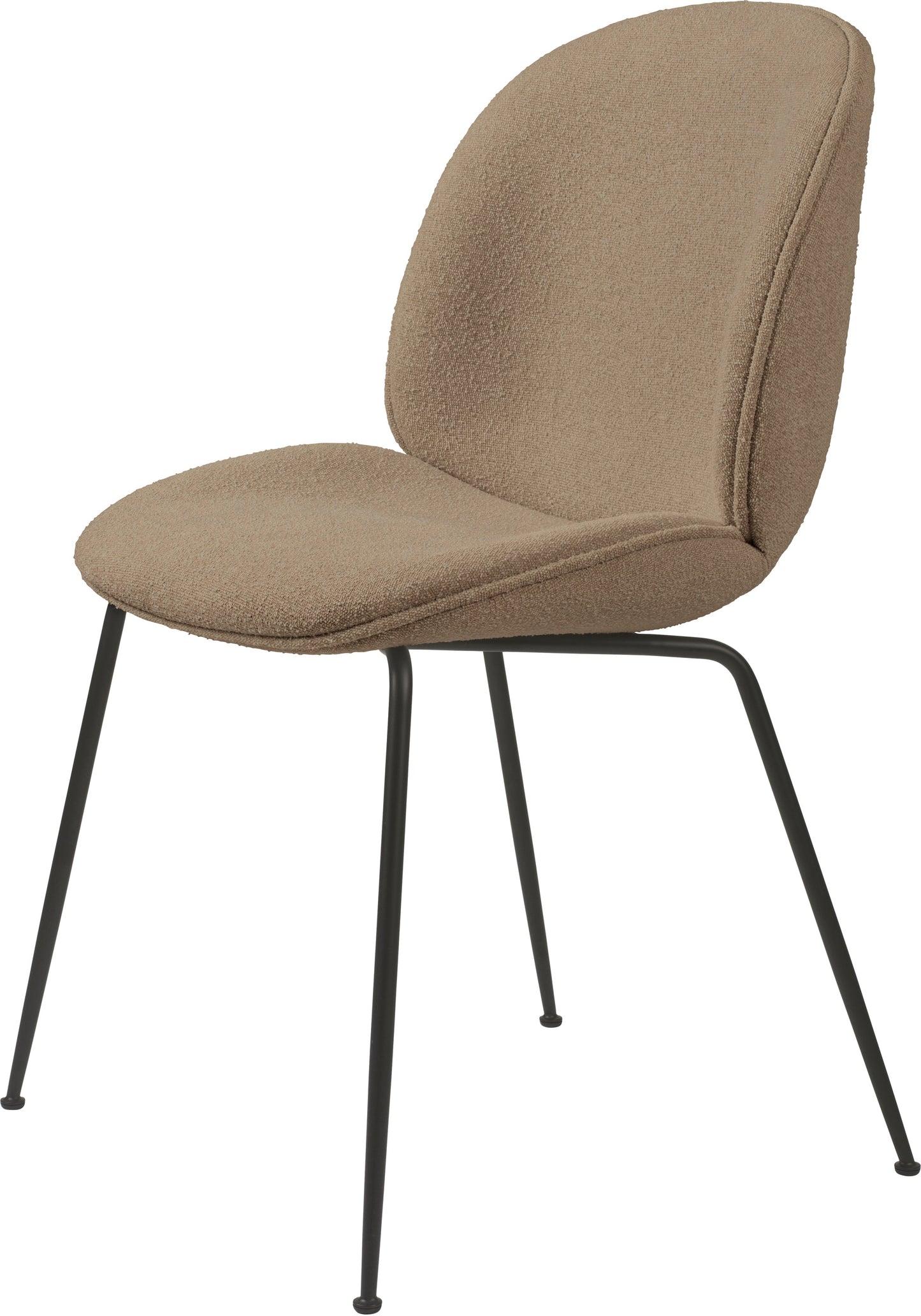 Beetle Dining Chair (Fully), Black Matt, Grp 02, Light Bouclé, GUBI (003)