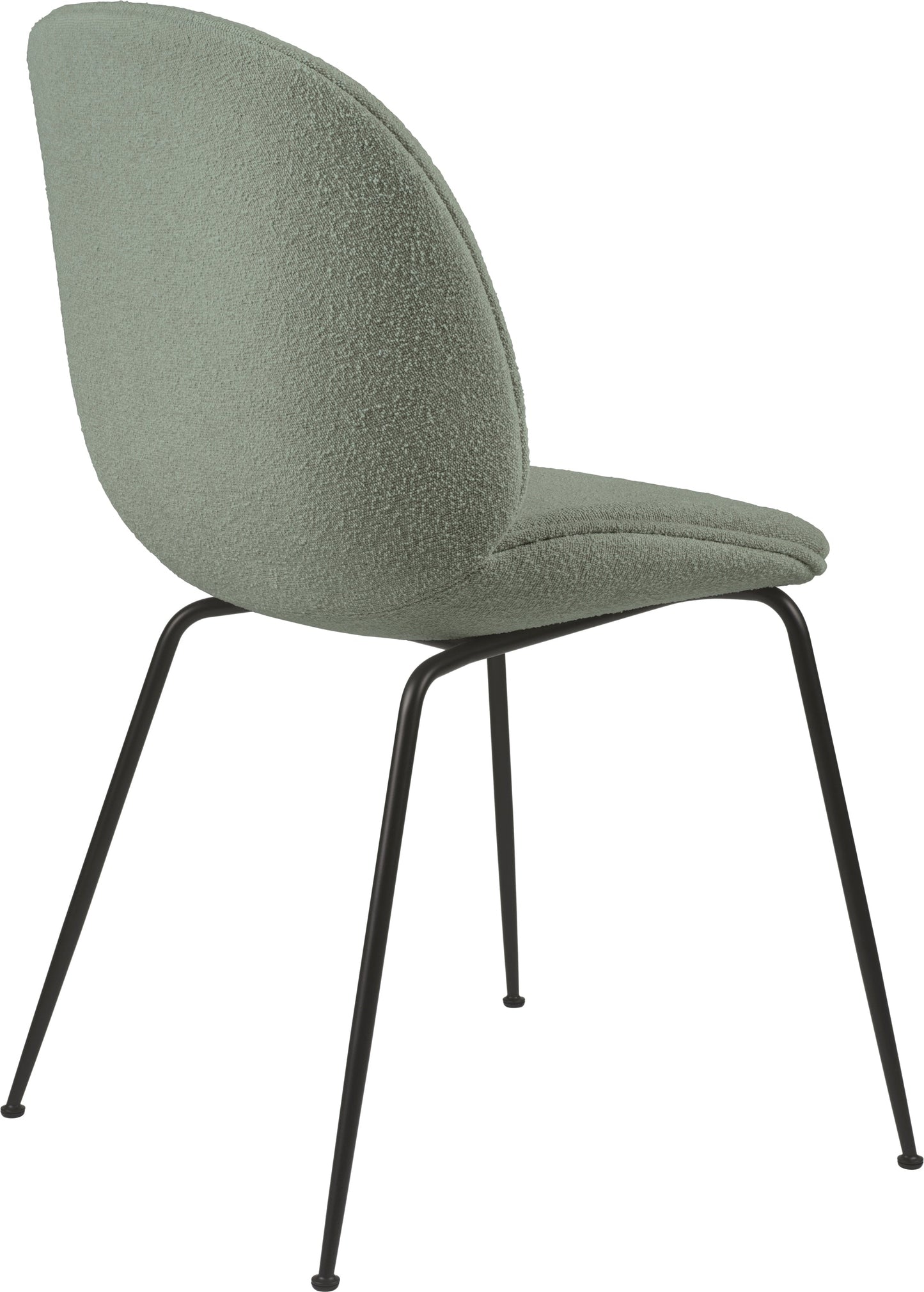 Beetle Dining Chair (Fully), Black Matt, Grp 02, Light Bouclé, GUBI (012)