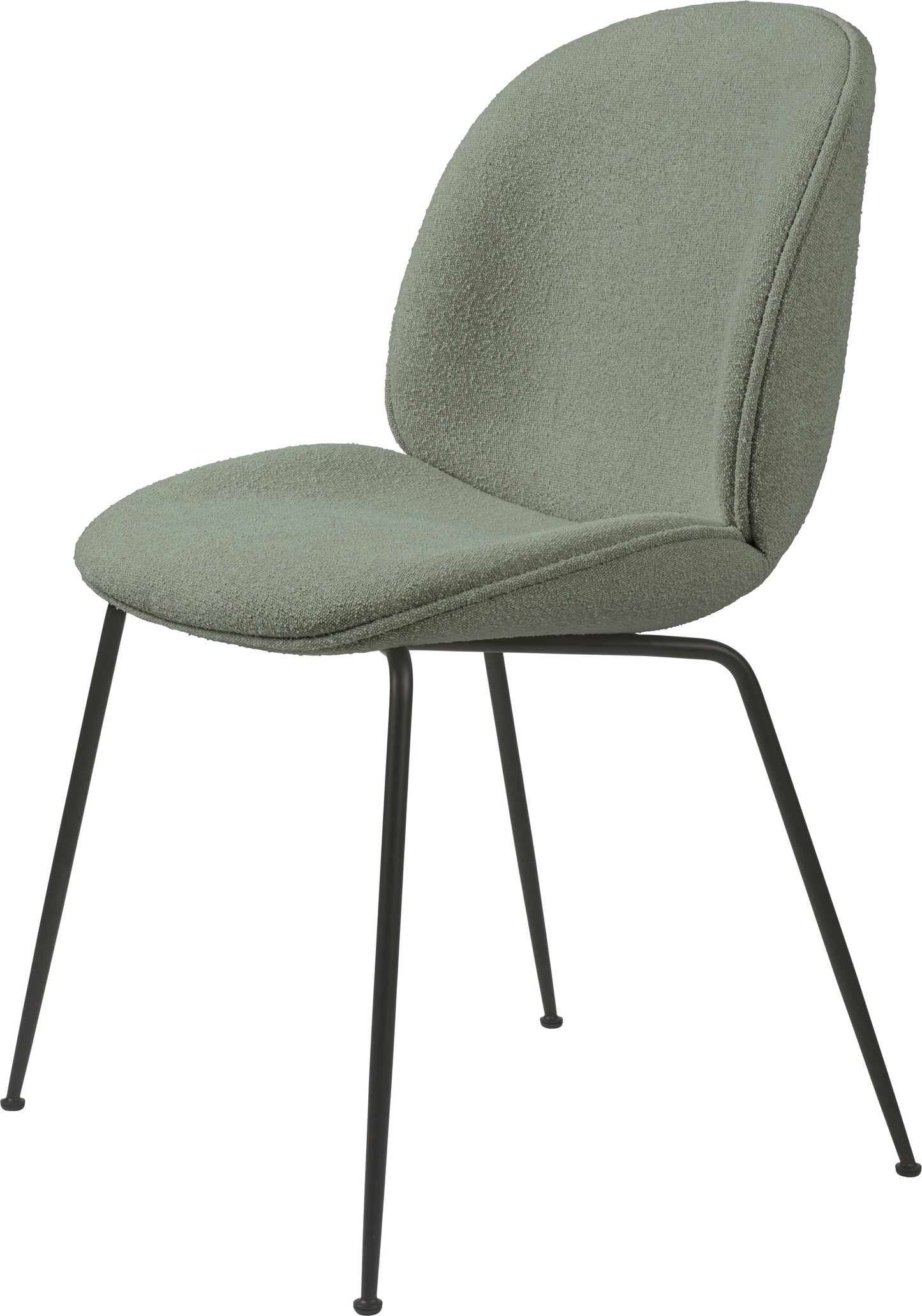 Beetle Dining Chair (Fully), Black Matt, Grp 02, Light Bouclé, GUBI (012)