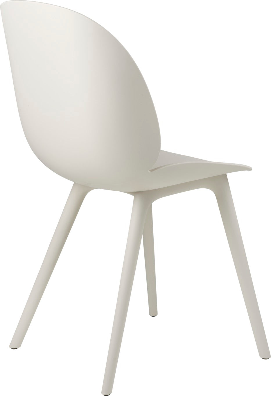 Beetle Dining Chair Un-Upholstered Plastic base, White/White