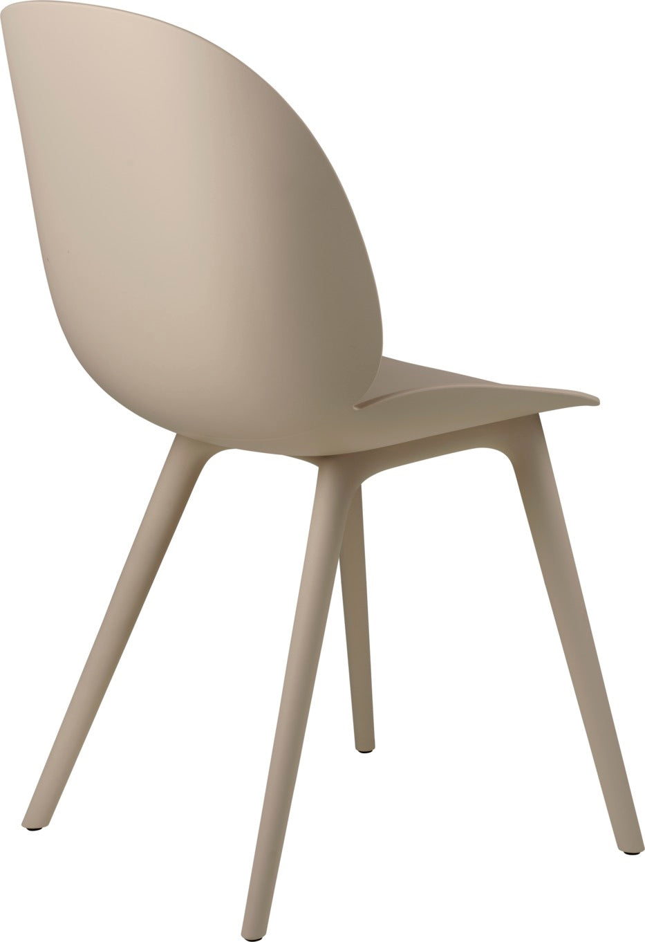 Beetle Dining Chair Un-Upholstered Plastic base, Beige/Beige