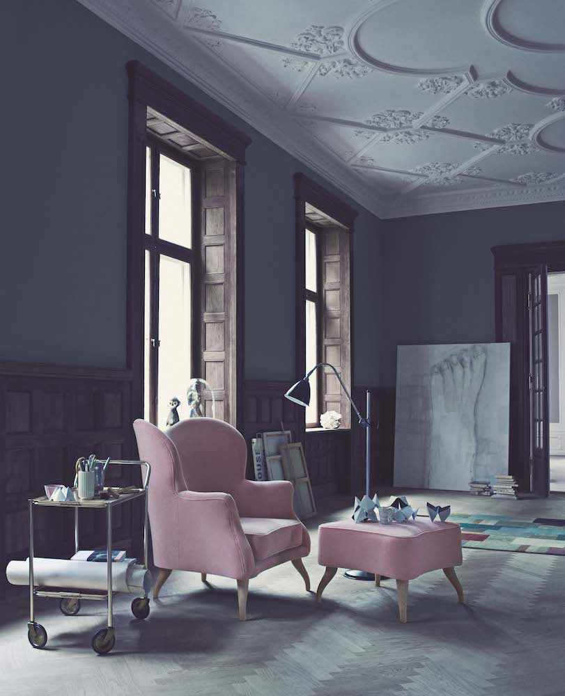 Bestlite BL3 Floor Lamp - Ø16 - Crome Base, Bone China