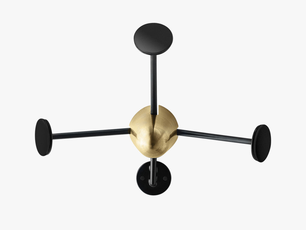 Matégot Coat Rack, Brass Base, Black