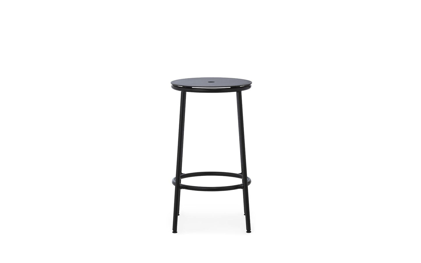 Circa Barstool 65 cm Black Steel, Black Aluminium