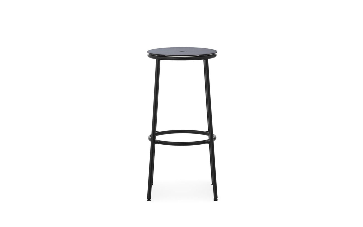 Circa Barstool 75 cm Black Steel, Black Aluminium