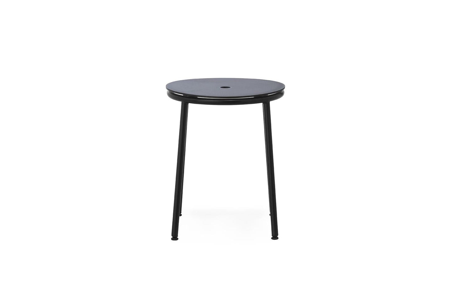 Circa Stool 45 cm Black Steel, Black Aluminium